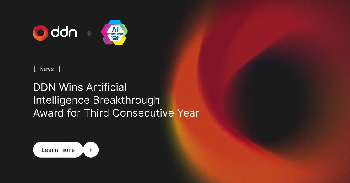 DDN Wins Artificial Intelligence Breakthrough Award for Third Consecutive Year